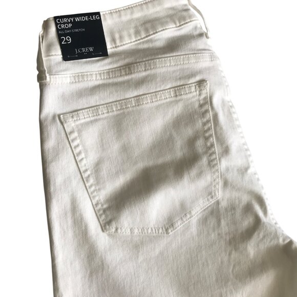 JCREW Factory Curvy wide-leg cropped jean all-day stretch Seashell white sz 29 - Picture 7 of 13